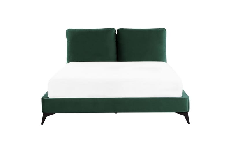 Säng med lamellram Melle - Grön, Svart/Sammet, 160x200 cm - Möbler - Sovrum - Sängram & sängstomme