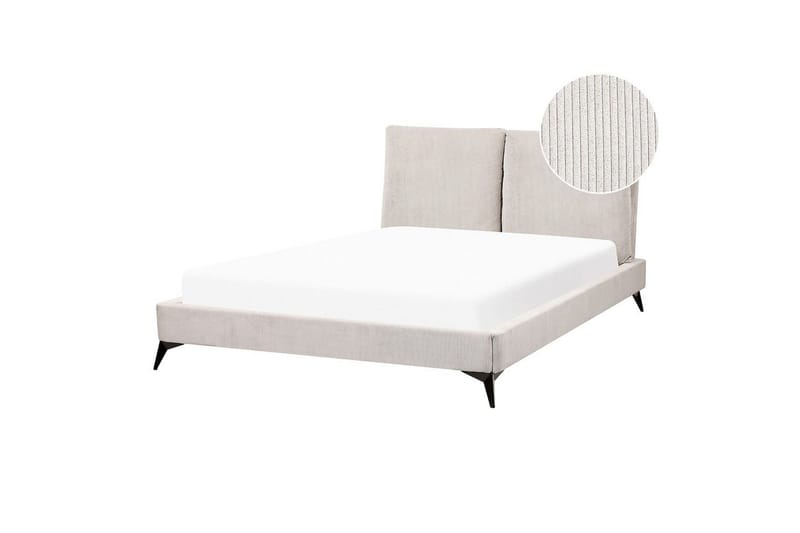 Säng med lamellram Melle - Ljusbeige/Manchestertyg, 140x200 cm - Möbler - Sovrum - Sängram & sängstomme