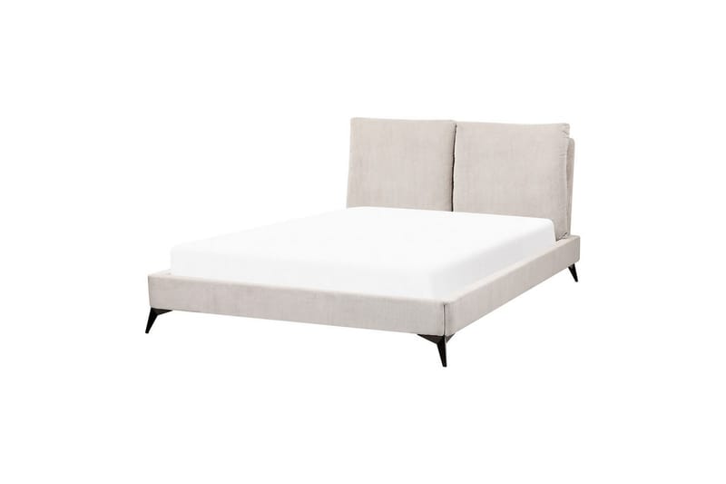 Säng med lamellram Melle - Ljusbeige/Manchestertyg, 140x200 cm - Möbler - Sovrum - Sängram & sängstomme