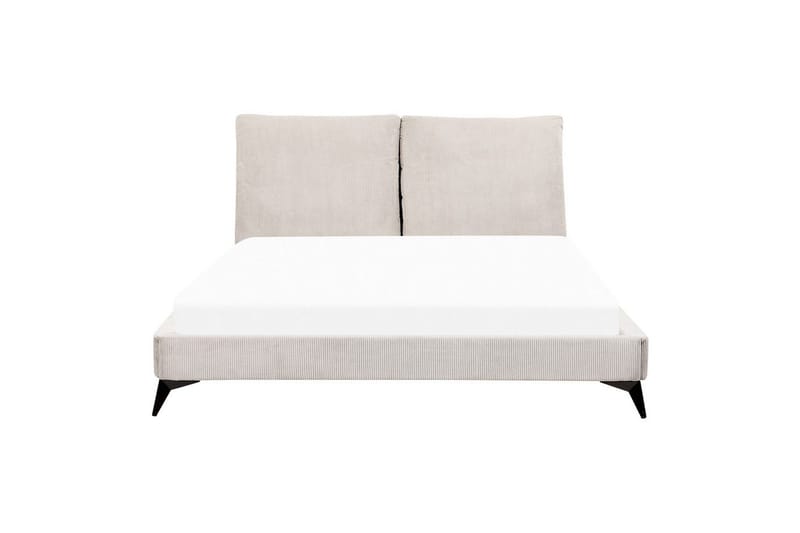 Säng med lamellram Melle - Ljusbeige/Manchestertyg, 160x200 cm - Möbler - Sovrum - Sängram & sängstomme