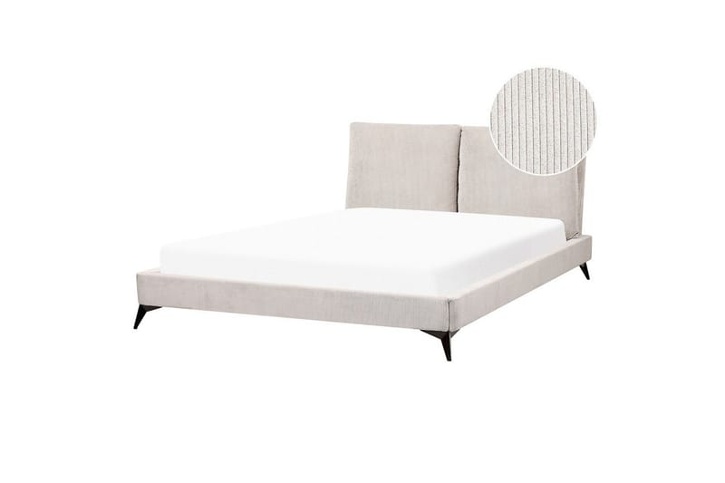 Säng med lamellram Melle - Ljusbeige/Manchestertyg, 160x200 cm - Möbler - Sovrum - Sängram & sängstomme