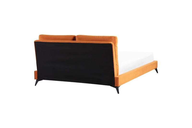 Säng med lamellram Melle - Orange, svart/Sammet, 160x200 cm - Möbler - Sovrum - Sängram & sängstomme