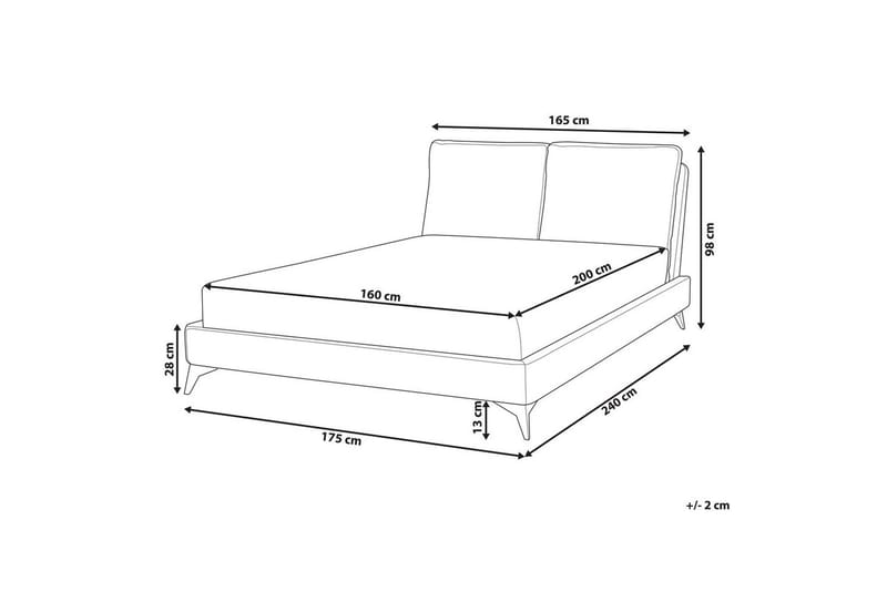 Säng med lamellram Melle - Orange, svart/Sammet, 160x200 cm - Möbler - Sovrum - Sängram & sängstomme