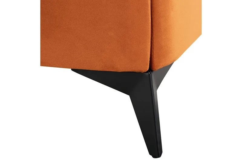 Säng med lamellram Melle - Orange, svart/Sammet, 180x200 cm - Möbler - Sovrum - Sängram & sängstomme