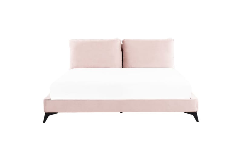 Säng med lamellram Melle - Rosa, Svart/Sammet, 180x200 cm - Möbler - Sovrum - Sängram & sängstomme