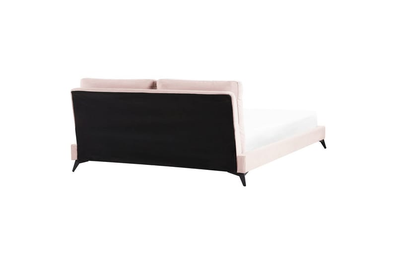 Säng med lamellram Melle - Rosa, Svart/Sammet, 180x200 cm - Möbler - Sovrum - Sängram & sängstomme
