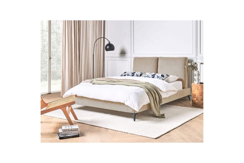 Säng med lamellram Melle - Taupe/Manchestertyg, 140x200 cm - Möbler - Sovrum - Sängram & sängstomme