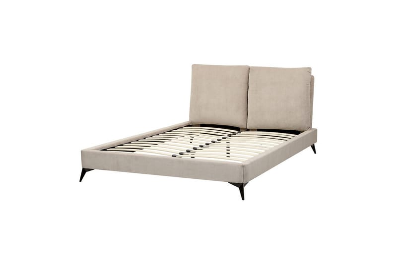 Säng med lamellram Melle, Taupe/Manchestertyg, 140x200 cm
