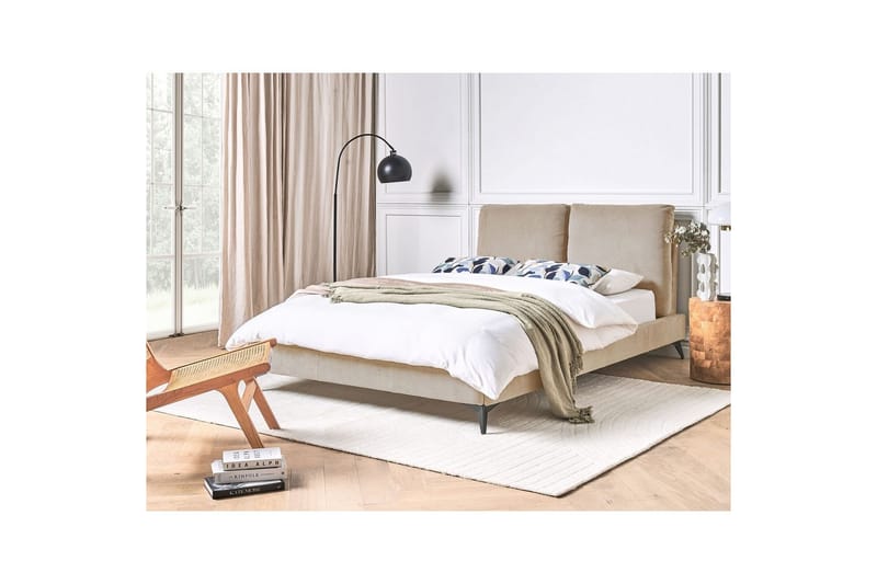 Säng med lamellram Melle - Taupe/Manchestertyg, 140x200 cm - Möbler - Sovrum - Sängram & sängstomme