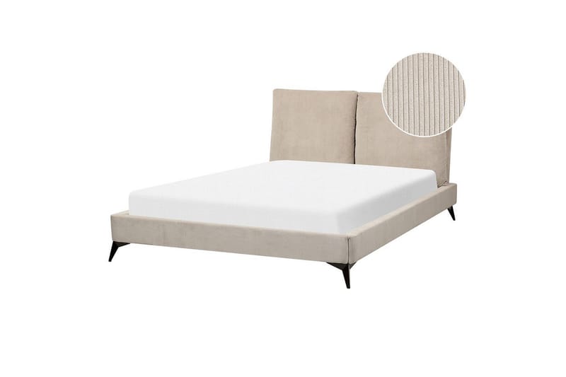 Säng med lamellram Melle - Taupe/Manchestertyg, 140x200 cm - Möbler - Sovrum - Sängram & sängstomme