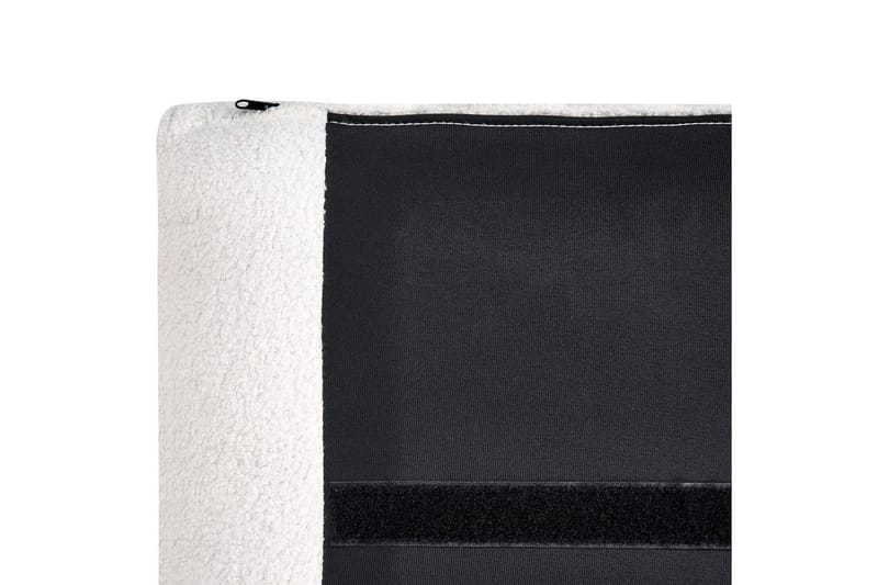 Säng med lamellram Melle - Vit, Svart/Bouclé, 160x200 cm - Möbler - Sovrum - Sängram & sängstomme