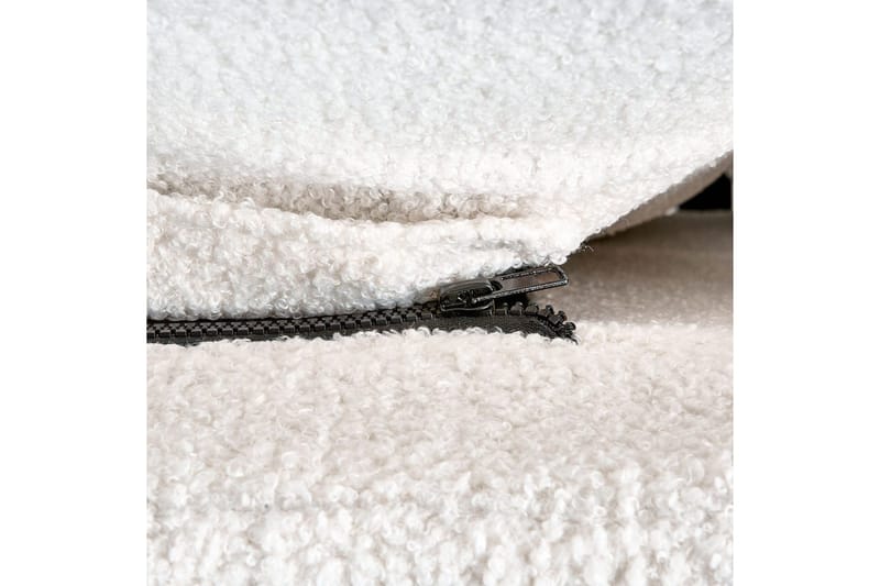 Säng med lamellram Melle - Vit, Svart/Bouclé, 160x200 cm - Möbler - Sovrum - Sängram & sängstomme