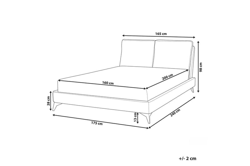 Säng med lamellram Melle - Vit, Svart/Bouclé, 160x200 cm - Möbler - Sovrum - Sängram & sängstomme