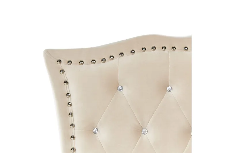 Säng med lamellram Metz - Beige, Silver/Sammet, 90x200 cm - Möbler - Sovrum - Sängram & sängstomme