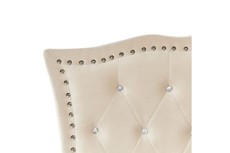 Säng med lamellram Metz - Beige, Silver/Sammet, 90x200 cm - Möbler - Sovrum - Sängram & sängstomme