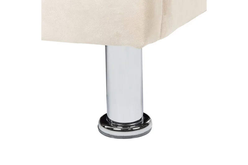 Säng med lamellram Metz - Beige, Silver/Sammet, 90x200 cm - Möbler - Sovrum - Sängram & sängstomme