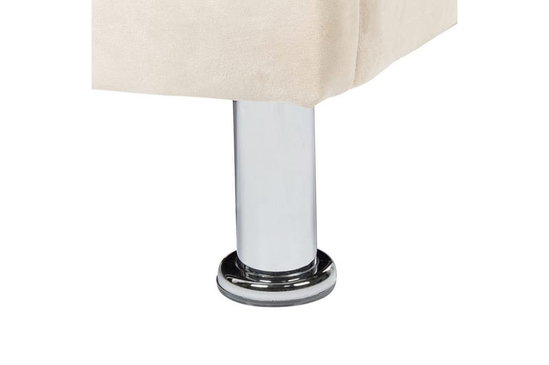 Säng med lamellram Metz - Beige, Silver/Sammet, 90x200 cm - Möbler - Sovrum - Sängram & sängstomme