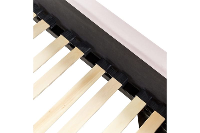 Säng med lamellram Metz - Rosa, Silver/Sammet, 90x200 cm - Möbler - Sovrum - Sängram & sängstomme