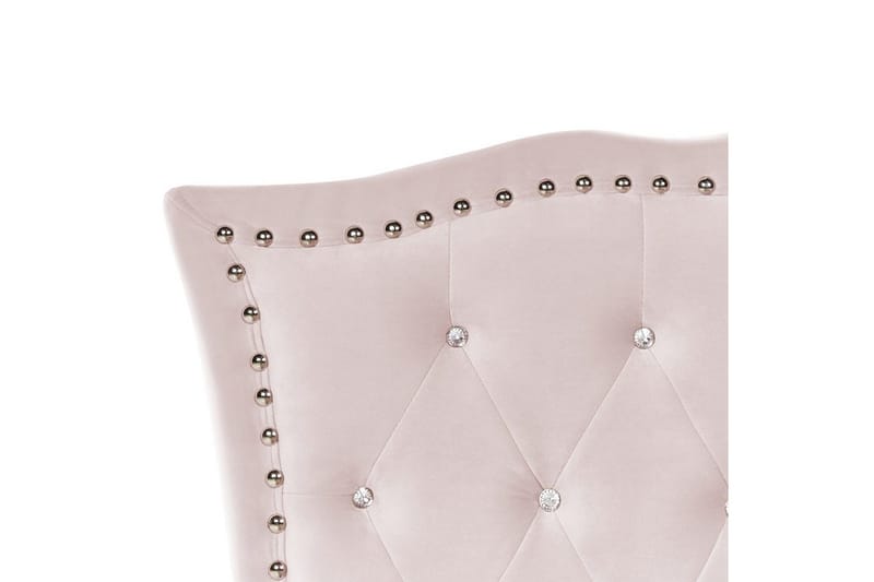 Säng med lamellram Metz - Rosa, Silver/Sammet, 90x200 cm - Möbler - Sovrum - Sängram & sängstomme