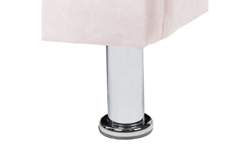 Säng med lamellram Metz - Rosa, Silver/Sammet, 90x200 cm - Möbler - Sovrum - Sängram & sängstomme