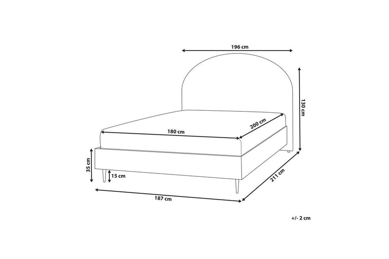 Säng med lamellram Millay - Beige, ljust trä, svart/Bouclé, 180x200 cm - Möbler - Sovrum - Sängram & sängstomme