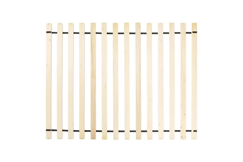 Säng med lamellram Millay - Vit, ljust trä, svart/Polyester, 140x200 cm - Möbler - Sovrum - Sängram & sängstomme