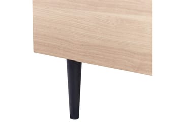 Säng med lamellram Millay - Vit, ljust trä, svart/Polyester, 140x200 cm - Möbler - Sovrum - Sängram & sängstomme