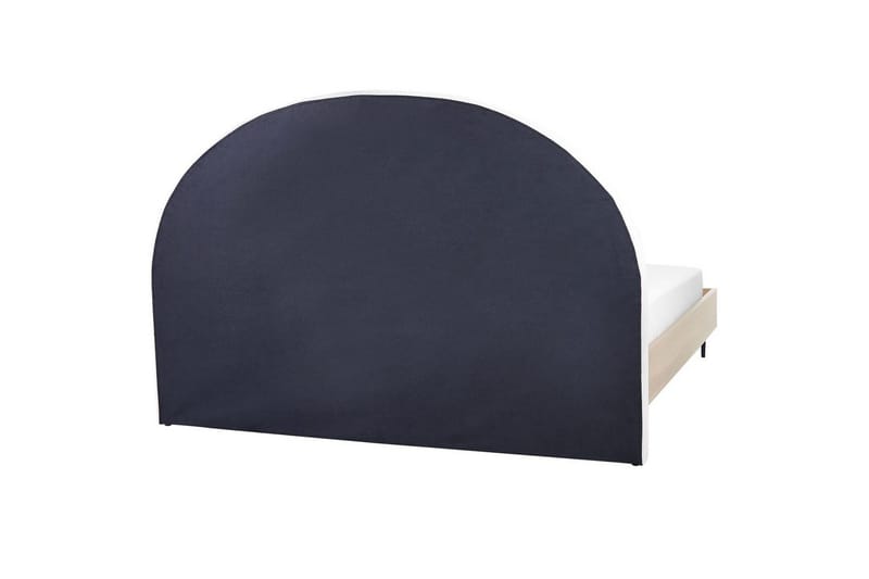 Säng med lamellram Millay - Vit, ljust trä, svart/Polyester, 180x200 cm - Möbler - Sovrum - Sängram & sängstomme