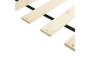 Säng med lamellram Millay - Vit, ljust trä, svart/Polyester, 180x200 cm - Möbler - Sovrum - Sängram & sängstomme