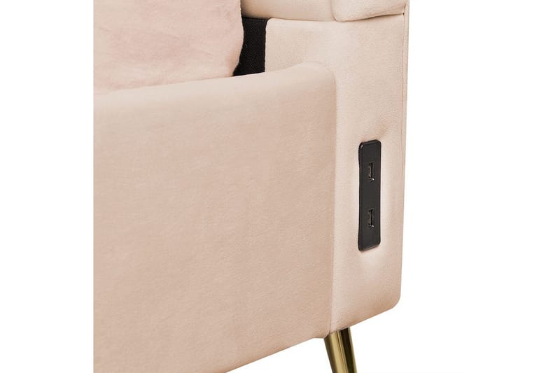 Säng med lamellram Miribel - Beige, guld, 140x200 cm - Möbler - Sovrum - Sängram & sängstomme