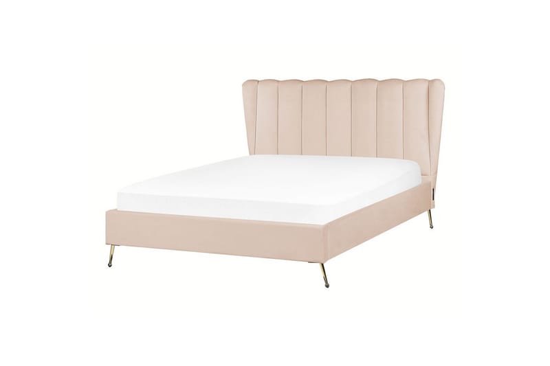Säng med lamellram Miribel - Beige, guld, 140x200 cm - Möbler - Sovrum - Sängram & sängstomme