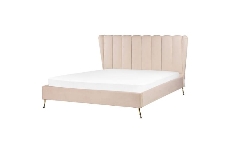 Säng med lamellram Miribel - Beige, guld, 160x200 cm - Möbler - Sovrum - Sängram & sängstomme