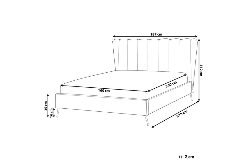 Säng med lamellram Miribel - Beige, guld, 160x200 cm - Möbler - Sovrum - Sängram & sängstomme