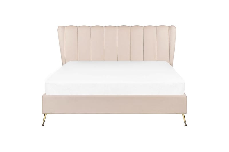 Säng med lamellram Miribel - Beige, guld, 160x200 cm - Möbler - Sovrum - Sängram & sängstomme