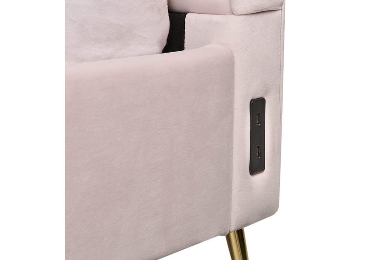 Säng med lamellram Miribel - Rosa, guld, 140x200 cm - Möbler - Sovrum - Sängram & sängstomme