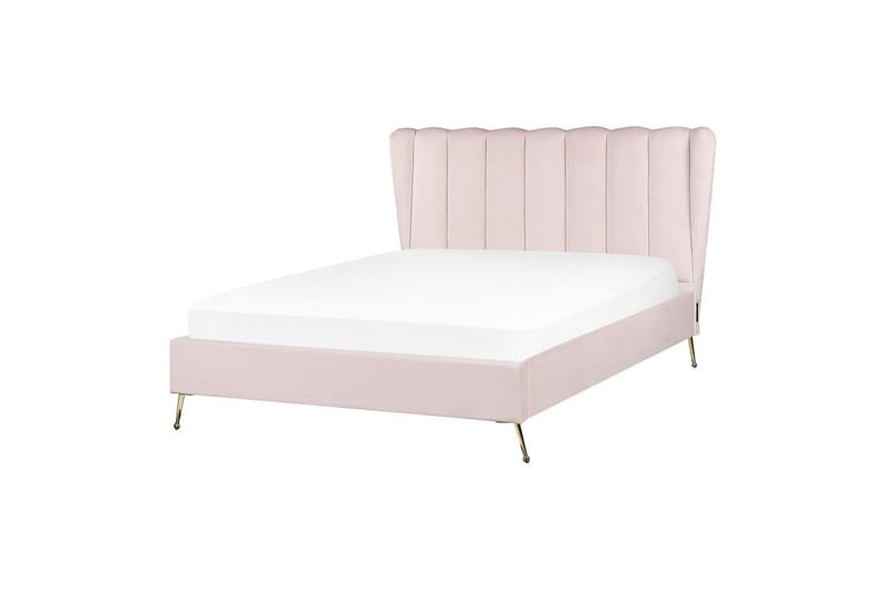 Säng med lamellram Miribel - Rosa, guld, 140x200 cm - Möbler - Sovrum - Sängram & sängstomme
