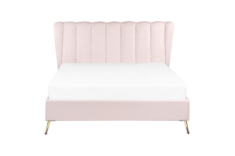 Säng med lamellram Miribel - Rosa, guld, 140x200 cm - Möbler - Sovrum - Sängram & sängstomme