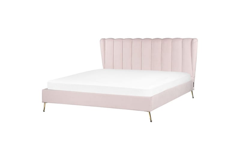 Säng med lamellram Miribel - Rosa, guld, 180x200 cm - Möbler - Sovrum - Sängram & sängstomme