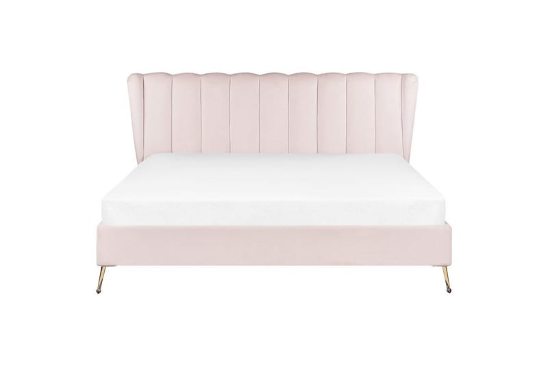 Säng med lamellram Miribel - Rosa, guld, 180x200 cm - Möbler - Sovrum - Sängram & sängstomme