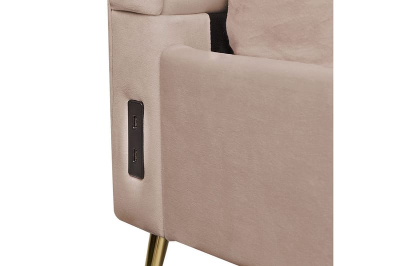 Säng med lamellram Miribel - Taupe, guld, 140x200 cm - Möbler - Sovrum - Sängram & sängstomme