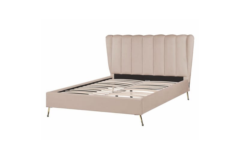 Säng med lamellram Miribel - Taupe, guld, 140x200 cm - Möbler - Sovrum - Sängram & sängstomme