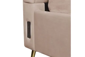 Säng med lamellram Miribel - Taupe, guld, 160x200 cm - Möbler - Sovrum - Sängram & sängstomme