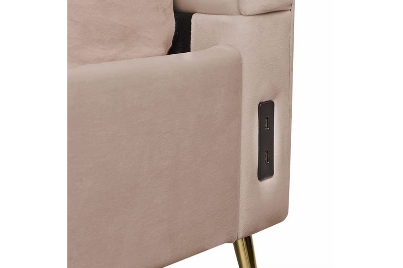 Säng med lamellram Miribel - Taupe, guld, 160x200 cm - Möbler - Sovrum - Sängram & sängstomme