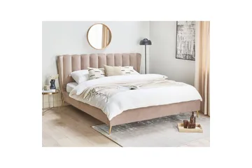 Säng med lamellram Miribel - Taupe, guld, 180x200 cm - Möbler - Sovrum - Sängram & sängstomme