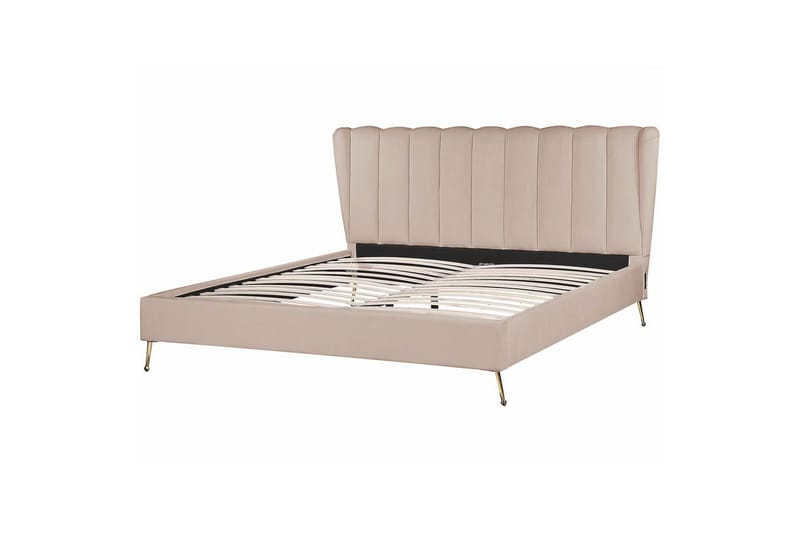 Säng med lamellram Miribel - Taupe, guld, 180x200 cm - Möbler - Sovrum - Sängram & sängstomme