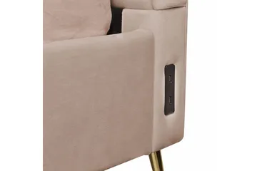 Säng med lamellram Miribel - Taupe, guld, 180x200 cm - Möbler - Sovrum - Sängram & sängstomme