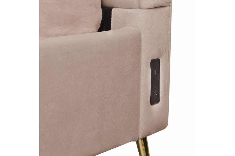 Säng med lamellram Miribel - Taupe, guld, 180x200 cm - Möbler - Sovrum - Sängram & sängstomme