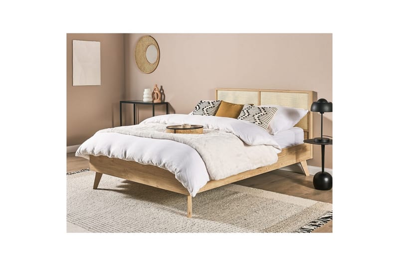 Säng med lamellram Monpazier - Ljus trä, 140x200 cm - Möbler - Sovrum - Sängram & sängstomme