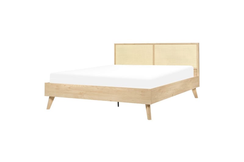 Säng med lamellram Monpazier, Ljus trä, 160x200 cm