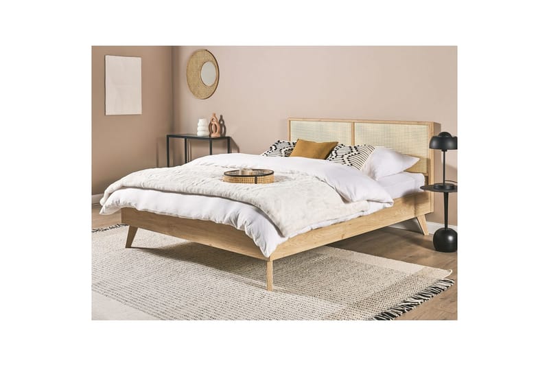 Säng med lamellram Monpazier - Ljus trä, 160x200 cm - Möbler - Sovrum - Sängram & sängstomme